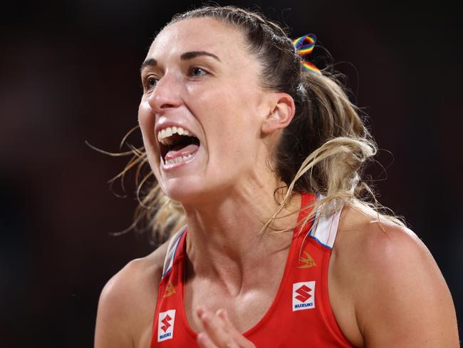Sarah Klau has been in the thick of the action for the Swifts. Picture: Jason McCawley/Getty Images