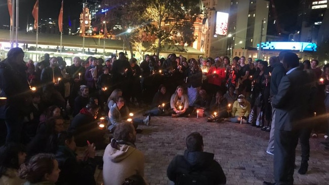 Mourners have gathered in the CBD in an emotional candlelit vigil for murdered woman Natalina Angok, whose body was found at Chinatown in the early hours of Wednesday morning.