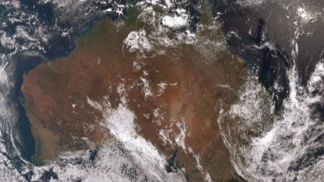 Satellite image from the Bureau of Meteorology showing the system over Northern NSW. CREDIT: Bureau of Meteorology