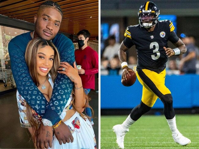 Disturbing new details have emerged in the death of Pittsburgh Steelers quarterback Dwayne Haskins. Picture: Instagram, Getty