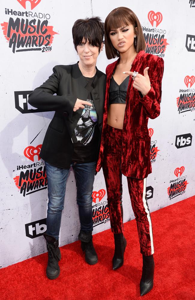 Diane Warren and Zendaya attend the iHeartRadio Music Awards at The Forum on April 3, 2016 in Inglewood, California. Picture: Getty