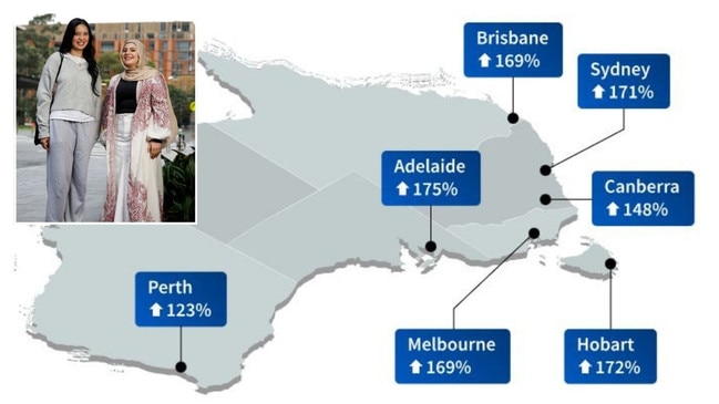 This map shows the increase in median house prices.