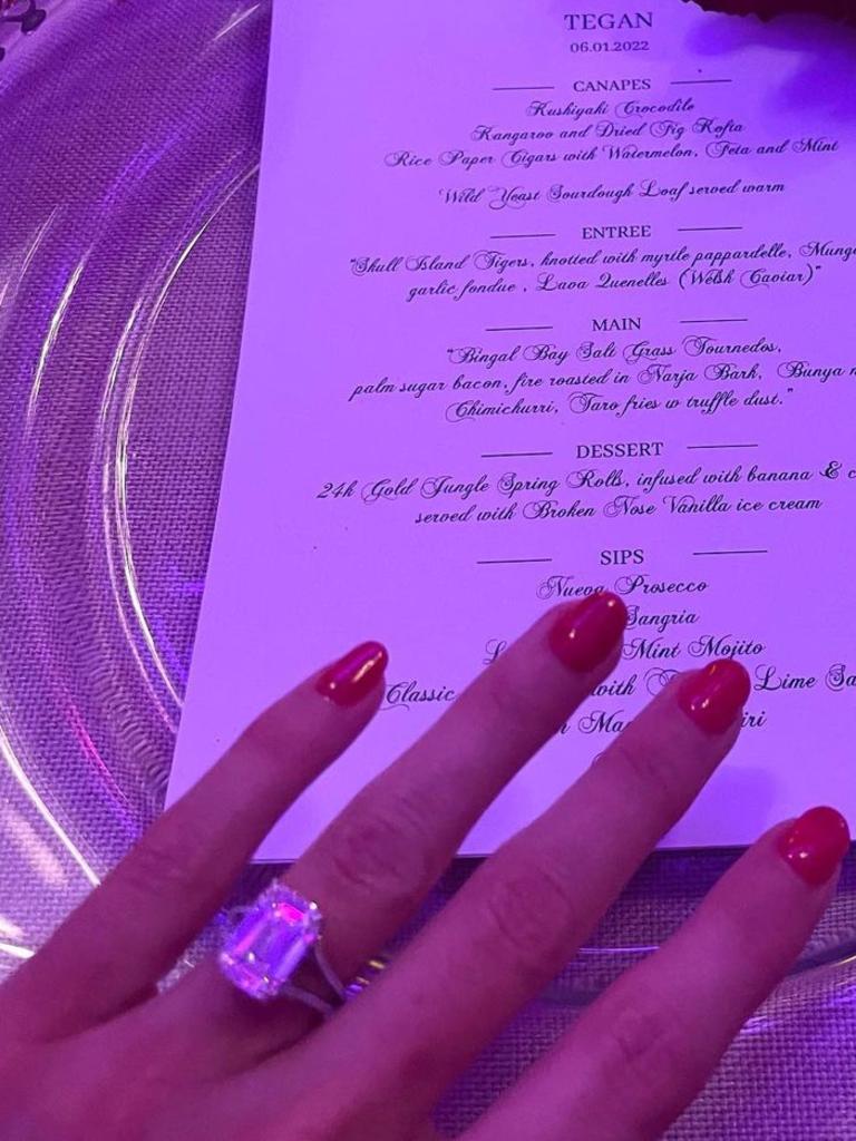 ‘Look at the rock the future Mrs Sandilands is sporting!!’ Picture: Instagram