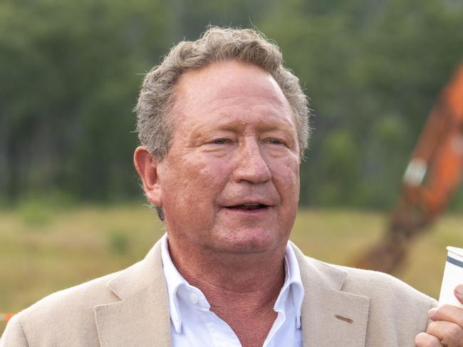 Andrew Forrest  27 February 2022 Gladstone, Qld - Sod turning to mark the start of construction of Fortescue Future Industries' Green Energy Manufacturing Facility - Photo: Cameron Laird