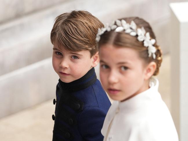 Prince Louis, with Princess Charlotte, is melting hearts again. Picture: AFP