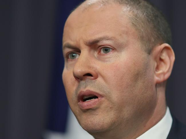 CANBERRA, AUSTRALIA - NewsWire Photos, AUGUST, 19, 2021: The Treasurer Josh Frydenberg at a press conference at Parliament House in Canberra.Picture: NCA NewsWire/Gary Ramage