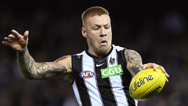 Jordan De Goey is a valuable player for Collingwood in the midfield, but even more so up forward. Picture: Quinn Rooney/Getty Images