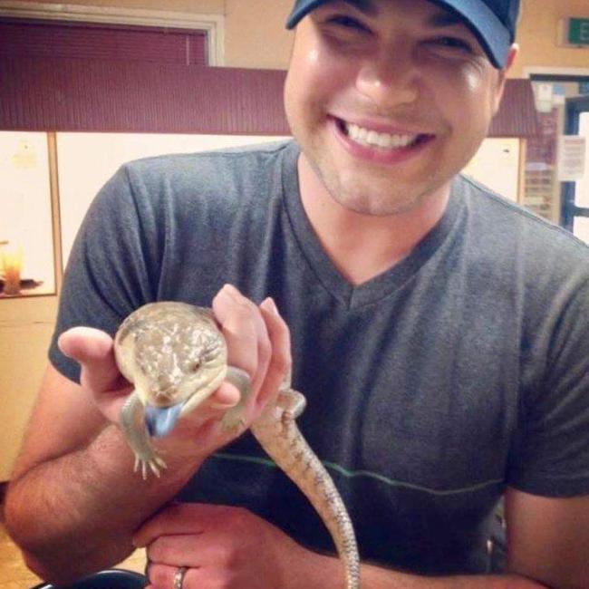 Brad Hayden-Mayberry at the Alice Springs Reptile Centre. Picture: SUPPLIED