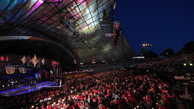 Organisers say the Carols will go on at Sidney Myer Music Bowl rain, hail or shine. Picture: Derrick den Hollander