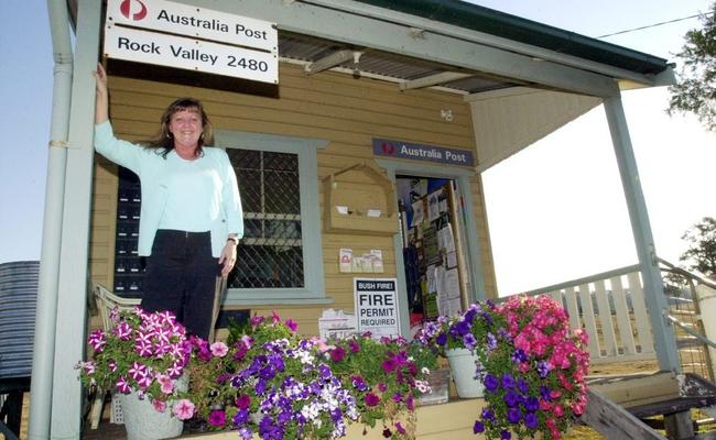 Jenny Marshall pictured at Rock Valley post office in 2004