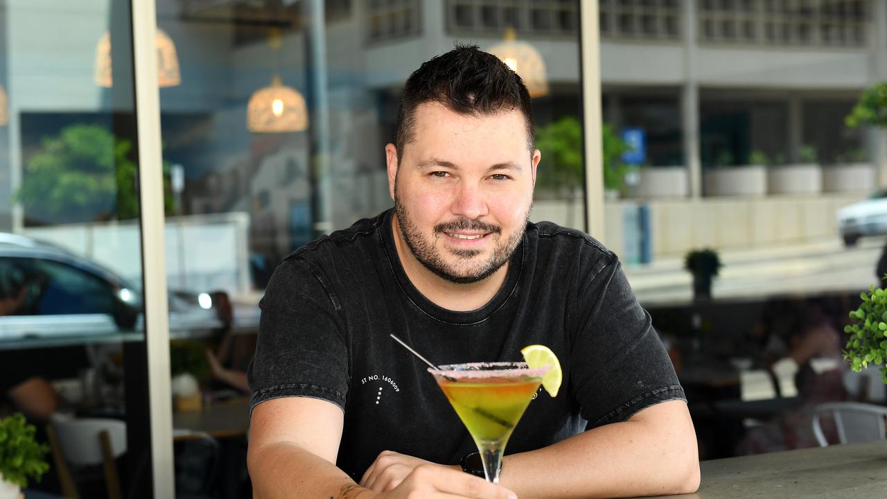 Yayo's Greek Restaurant co owner Jesse Serrell with The Sour Mule cocktail. Picture: Shae Beplate.