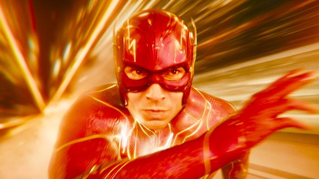 Ezra Miller as The Flash in a scene from the movie The Flash.