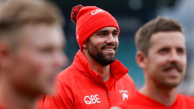 Paddy McCartin was in good spirits after the match. Picture: Michael Willson/AFL Photos via Getty Images