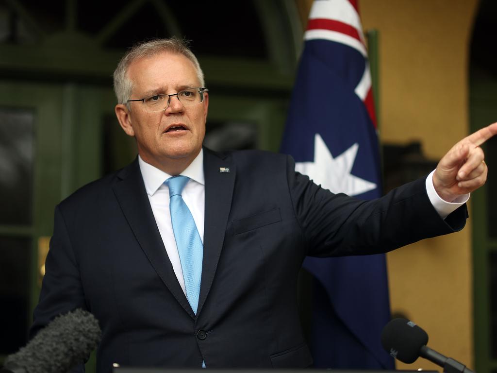 Prime Minister Scott Morrison has confirmed Australia’s international border ban will end in November. Picture: NCA NewsWire / Gary Ramage