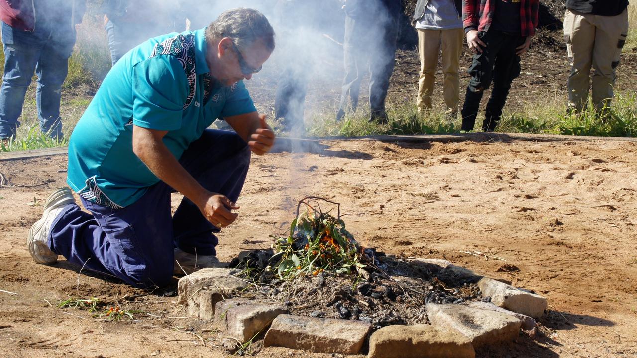 LAND FOR WILDLIFE: Participating in the Welcome to Country is Clara Weekes and daughter Eden Weekes (centre) with Shannon Bauwens (left) and David Weekes.