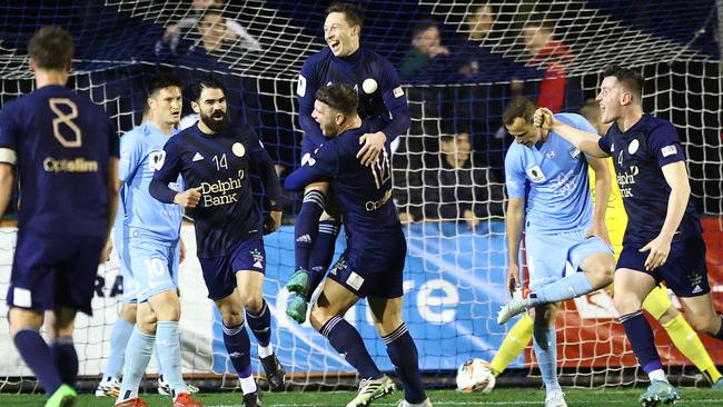 Chris Lucas scored Oakleigh Cannons’ second goal.