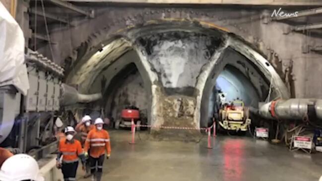 Civic Cabinet Chair for Transport Councillor Ryan Murphy, tour of the Brisbane Metro tunnel