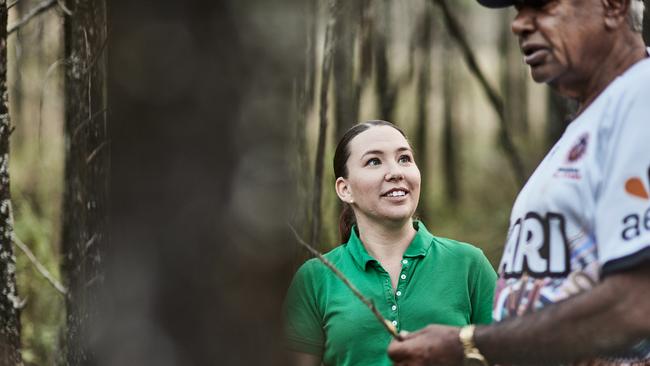 Native Secrets founder Cherie Thompson of Dubbo with Wiradjuri Elder Peter Peckham. Picture: Ant Geernart for AGSM@UNSW Business School