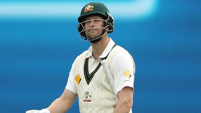 Adam Voges walks off the ground after he was dismissed.