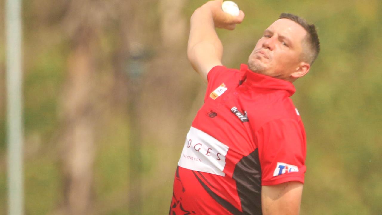 Chris Tremain bowling for the Blaze in the Strike League one-day competition. Picture: Glenn Campbell