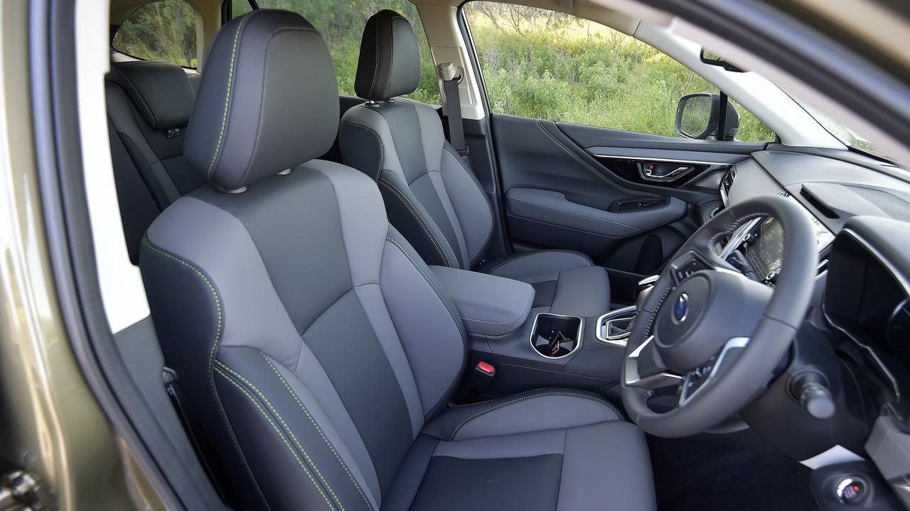 Inside the Subaru Outback Sport.