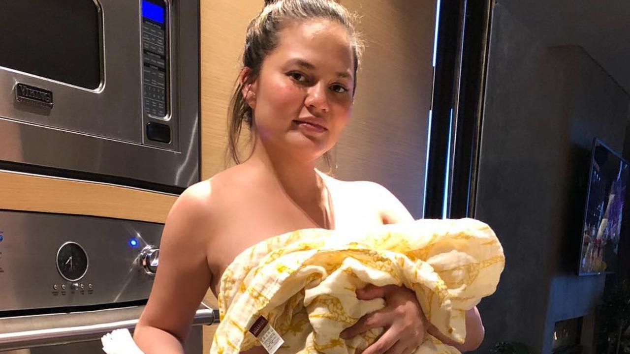 Chrissy Teigen shared a refreshingly honest photo about motherhood. Picture: Instagram