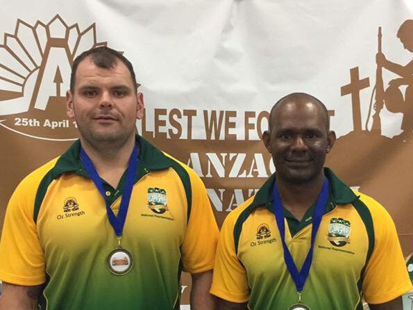 Powerlifters L-R Shane Atta-Singh and Vidu Eb at the APL/ IPL Anzac international last year.