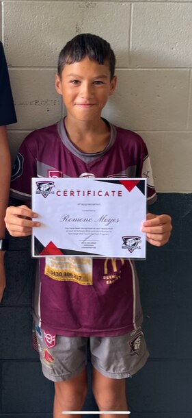 Beenleigh SHS' step king Romone Moyes.