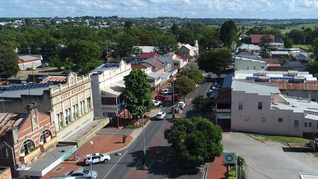 An aerial view of Skinner Street, the South Grafton CBD.