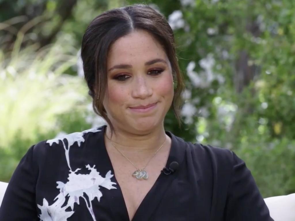 Meghan Markle previously spoke of her trauma in her interview with Oprah Winfrey. Picture: CBS