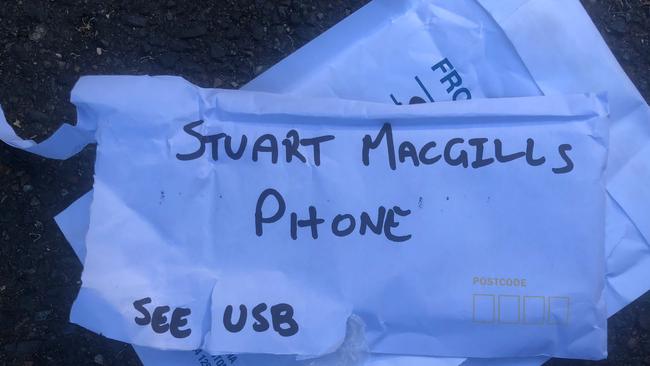 The package, addressed to Sunday Telegraph reporter Brendan Hills, had MacGill’s phone inside.