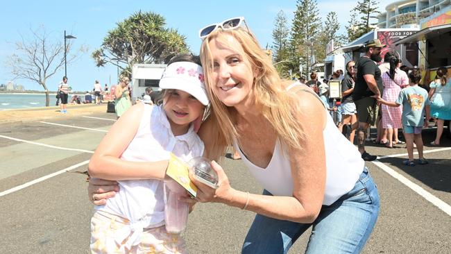 Ivy-Rose, 6, and Kerrie Gordon at the Mooloolaba Foreshore Festival. Picture: Tegan Annett