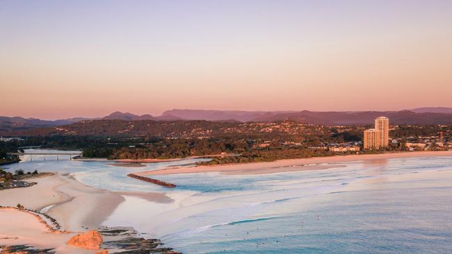 Aerial,Of,Currumbin,Alley,Sunrise,,Gold,Coast,Australia