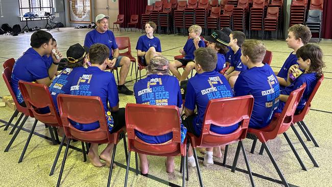 Charters Towers teens gathered regularly to be mentored in the Blue EDGE program. Picture: QPS.