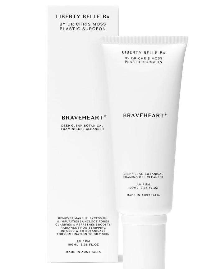 Liberty Belle Rx has noted a move towards at-home facials, featuring cleanser Braveheart. Picture: Supplied