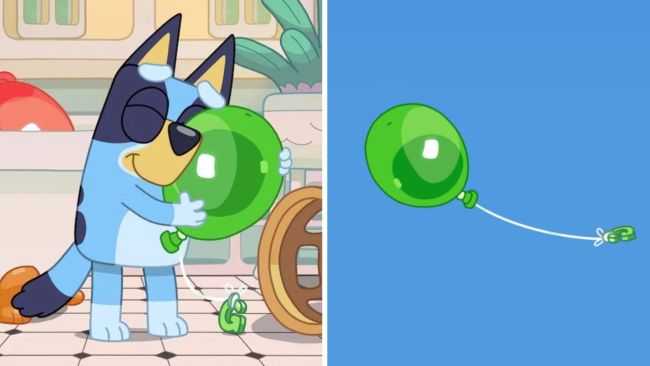 Bluey's beloved green balloon, 'Greeny', returns. Image: ABC