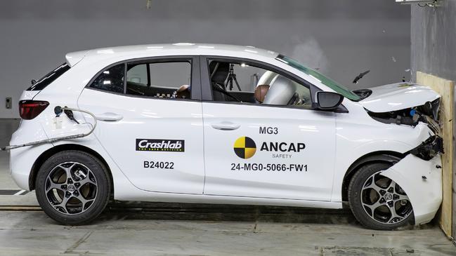 The MG3 hatchback received a three-star ANCAP safety rating. Picture: Supplied