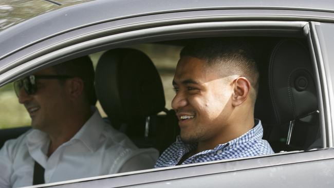 NRL player Manase Fainu leaves Parklea Correctional Centre in Parklea.