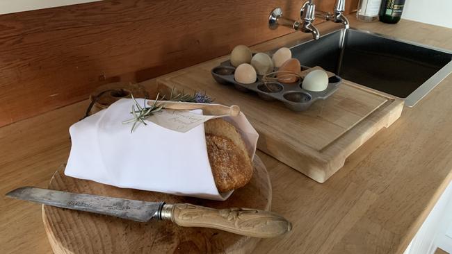 Breakfast provisions include locally sourced sourdough and free-range eggs. Bowhill Grange, Oatlands. Picture: Philip Young