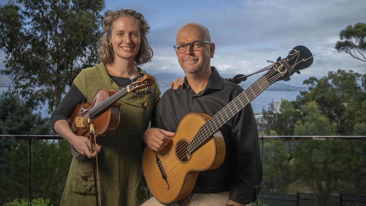 Karina Schmit on viola and Simon Martyn-Ellis on romantic guitar from Van Diemen's Band – Lunchbox Series. Picture: Caroline Tan