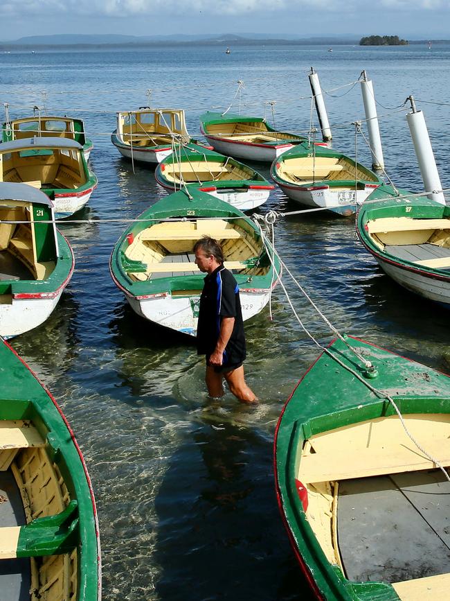 Mr Cummings said three quarters of the boat hire fleet is stuck in the sand. Picture: Sue Graham