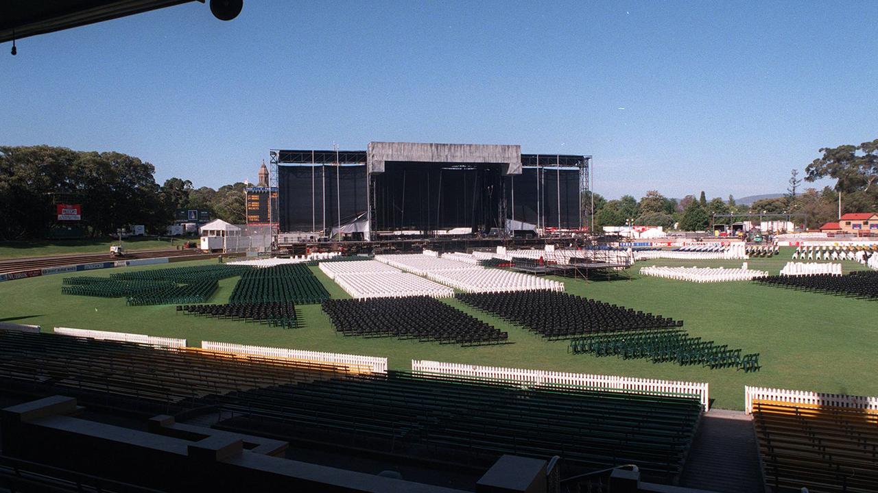 The stage for Michael Jackson’s Adelaide concert.