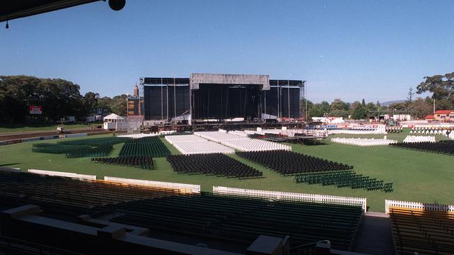 The stage for Michael Jackson’s Adelaide concert.