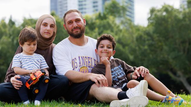 The Husseini Family. Dad Bachire &amp; Mum Basmah and their two boys are really feeling the effects of the housing crisis. Photo: Tim Pascoe