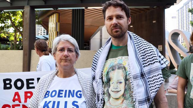 Margaret Pestorius and Dave Sprigg at the Brisbane Magistrates Court. Picture: NewsWire/Tertius Pickard