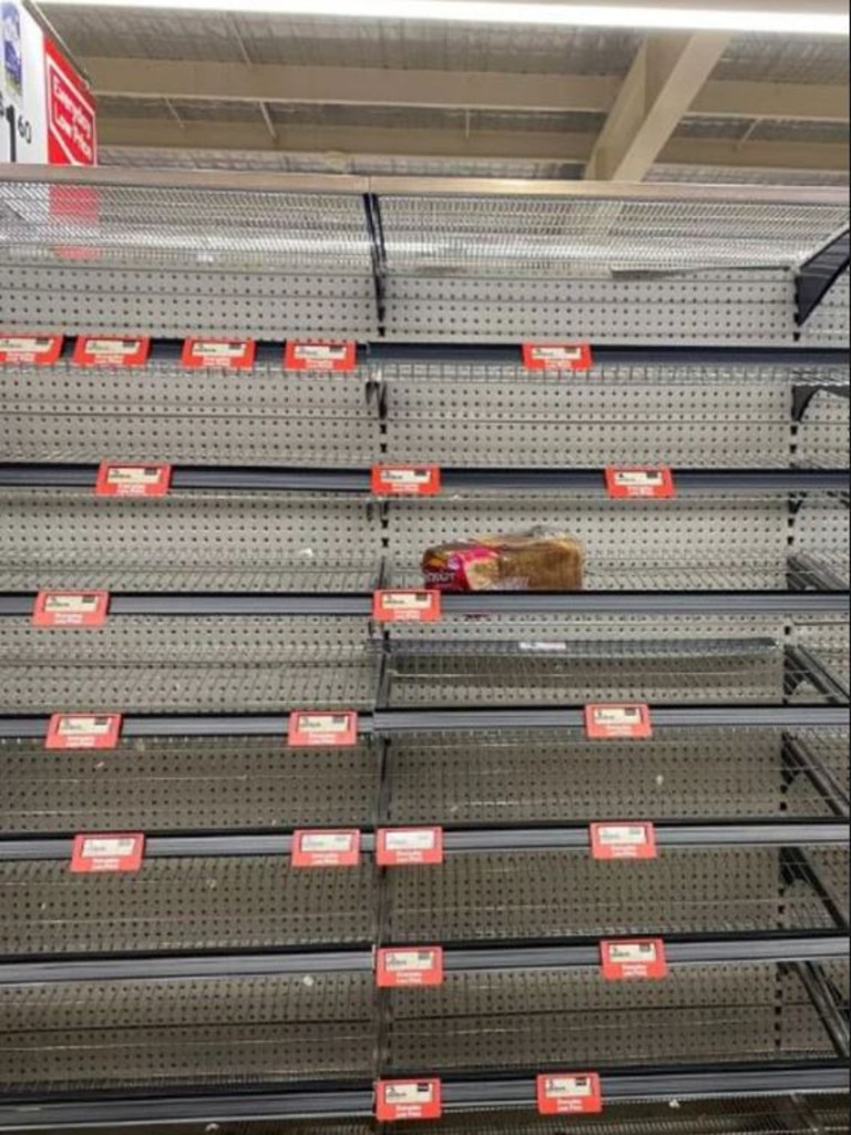 It’s looking very bare in some supermarkets. Picture: Facebook