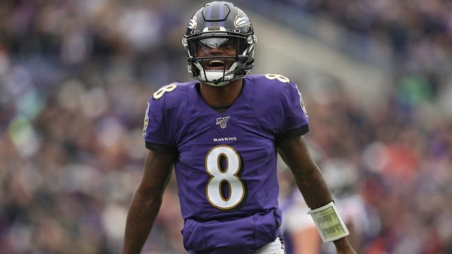 Trump reportedly has the same weight and height as quarterback Lamar Jackson. Picture: Getty Images