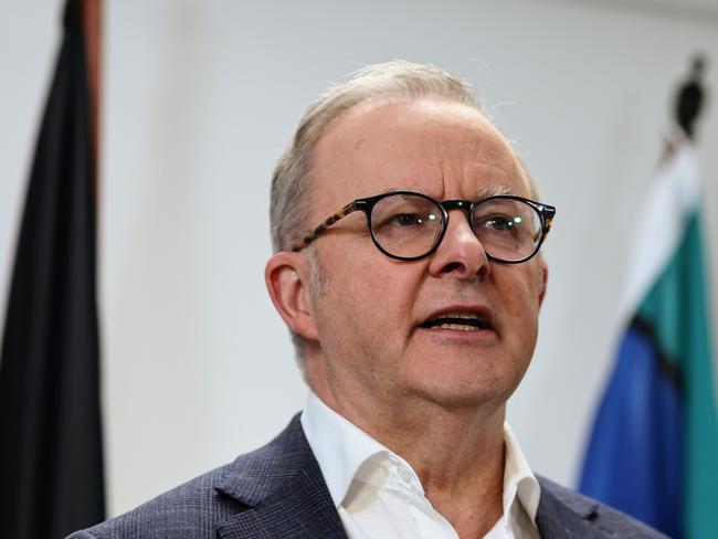 CAIRNS, AUSTRALIA - NewsWire Photos - 22 JULY, 2024:Australian Prime Minister Anthony Albanese delivers a press conference in Cairns, Far North Queensland, following the American President Joe Biden's withdrawal from the 2024 presidential race. Picture: NewsWire / Brendan Radke