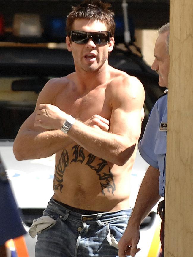 Ben Cousins after being arrested over drugs in 2007.