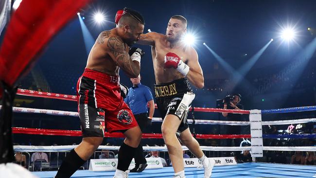 Jackson Murray, right, defeated Webster Teaupa. Picture: Getty Images